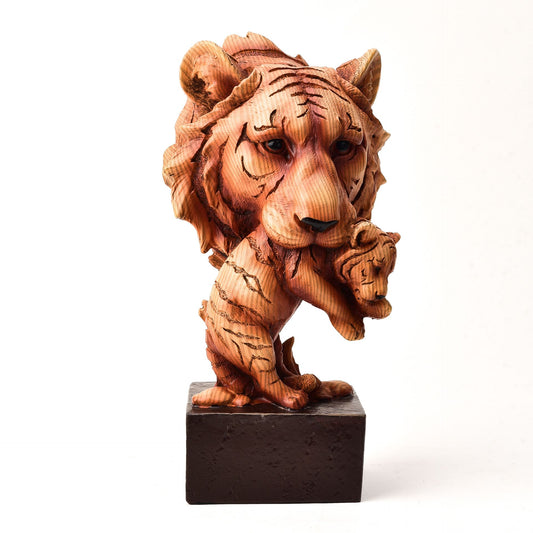 Naturecraft Tiger with Cub Wood Effect Resin Figurine