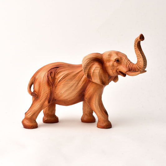 Naturecraft African Elephant Wood Effect Resin Figurine