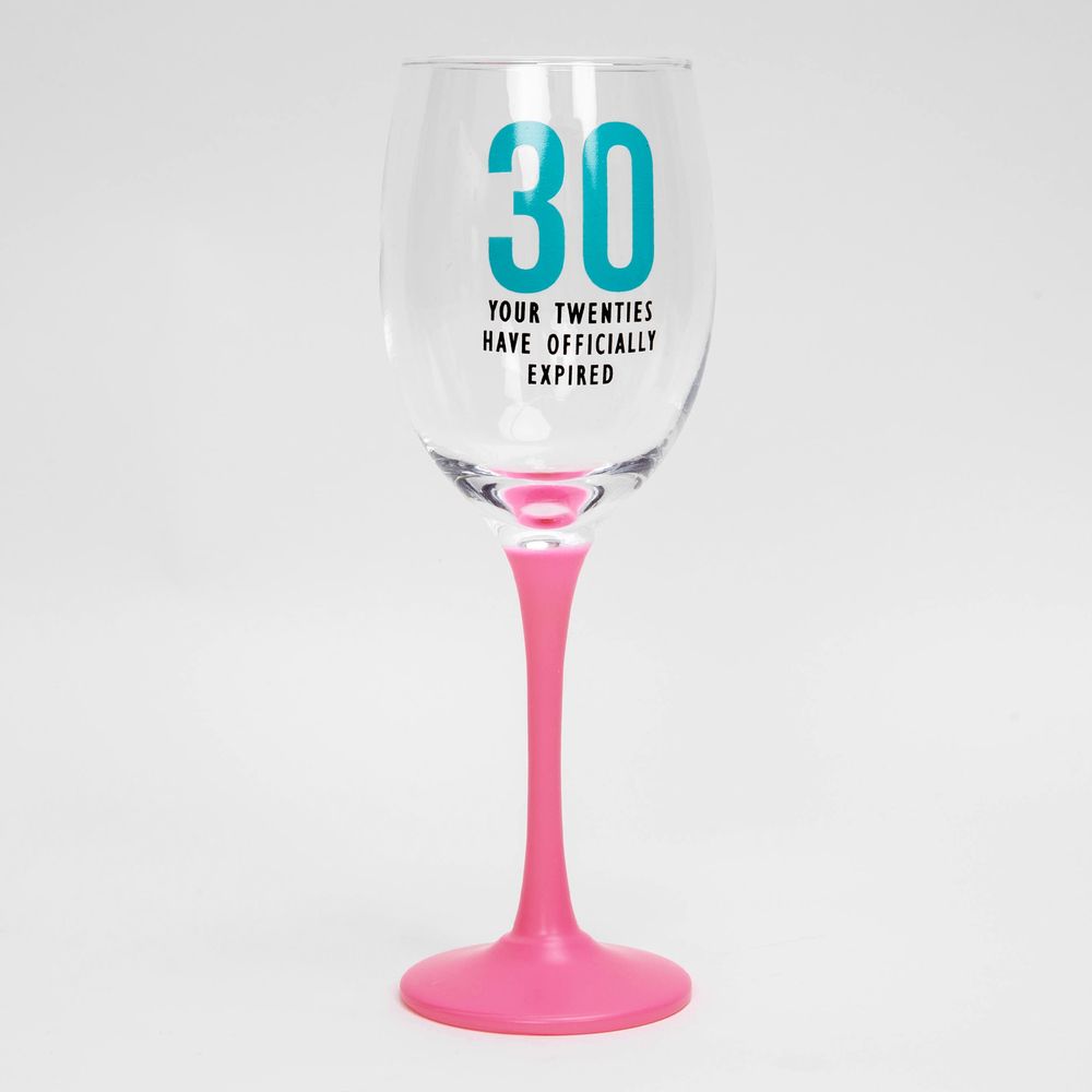 Oh Happy Day! Birthday Wine Glasses 30