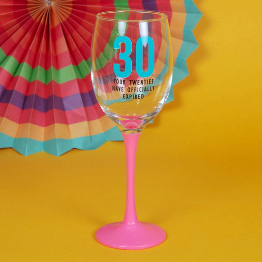 Oh Happy Day! Birthday Wine Glasses 30