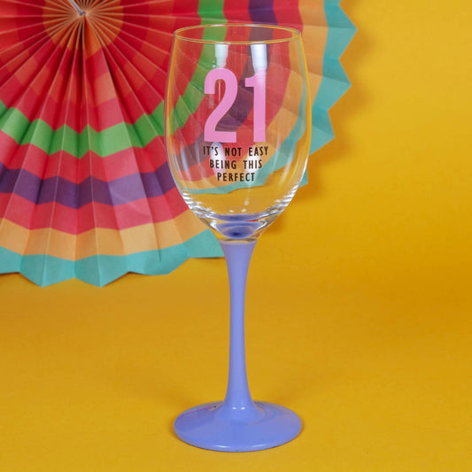 21st Birthday Wine Glass