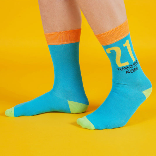 Men's Socks | Fun 21st Birthday Gift | 21st Birthday Socks for Men | Size 7-11