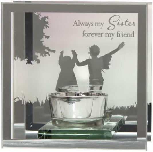 Always my sister forever my friend glass tealight