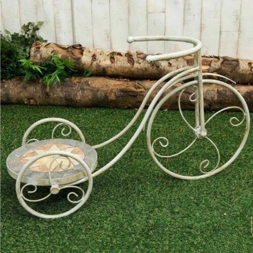 Country Living Cream Mosaic Metal Bicycle Planter | 40.5 x 66 x 28 cm