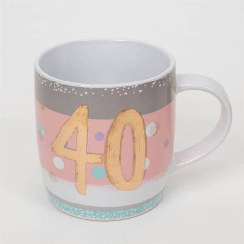 40th Birthday Mug - Pink & Grey