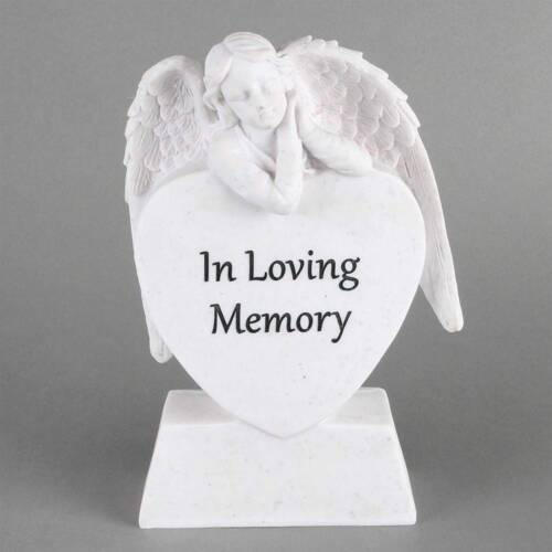 Thoughts Of You Angel Leaning on Heart - In Loving Memory Of - Ornament