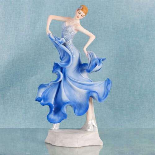 Sophia Ballroom Dancer Resin Lady Figurine in Blue Dress