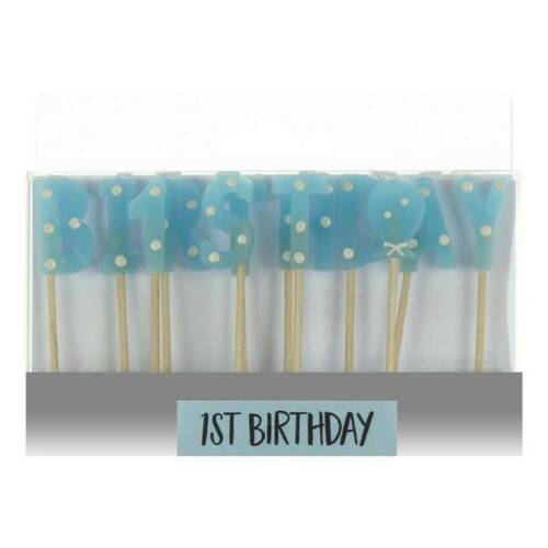 1st Birthday Candles - Blue