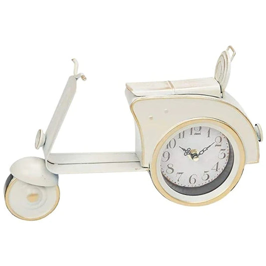 Hometime Metal Mantel Clock - Retro Scooter