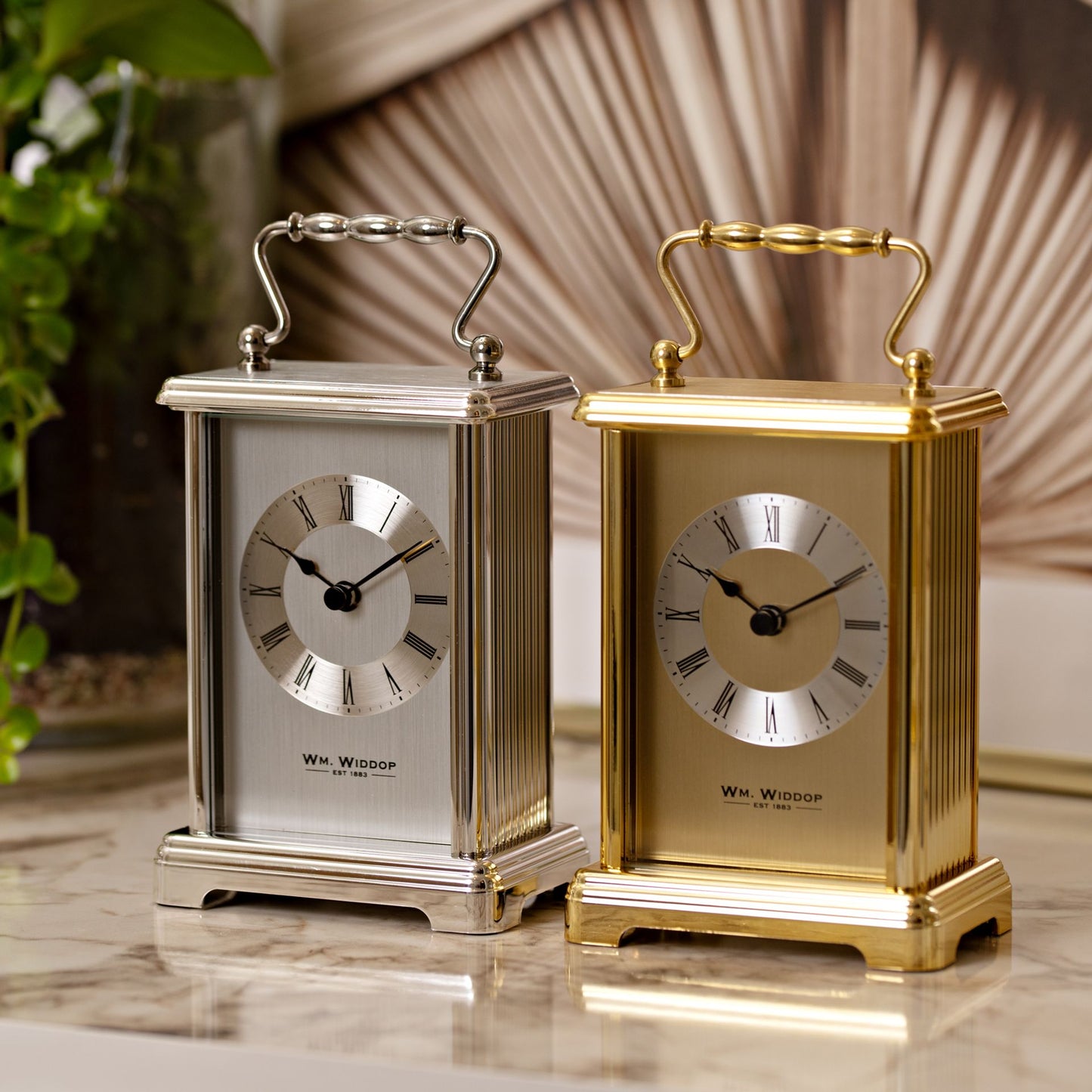 Carriage Clock with Roman Numerals in Gold