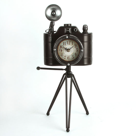 Hometime Metal Mantel Clock - Camera on Tripod