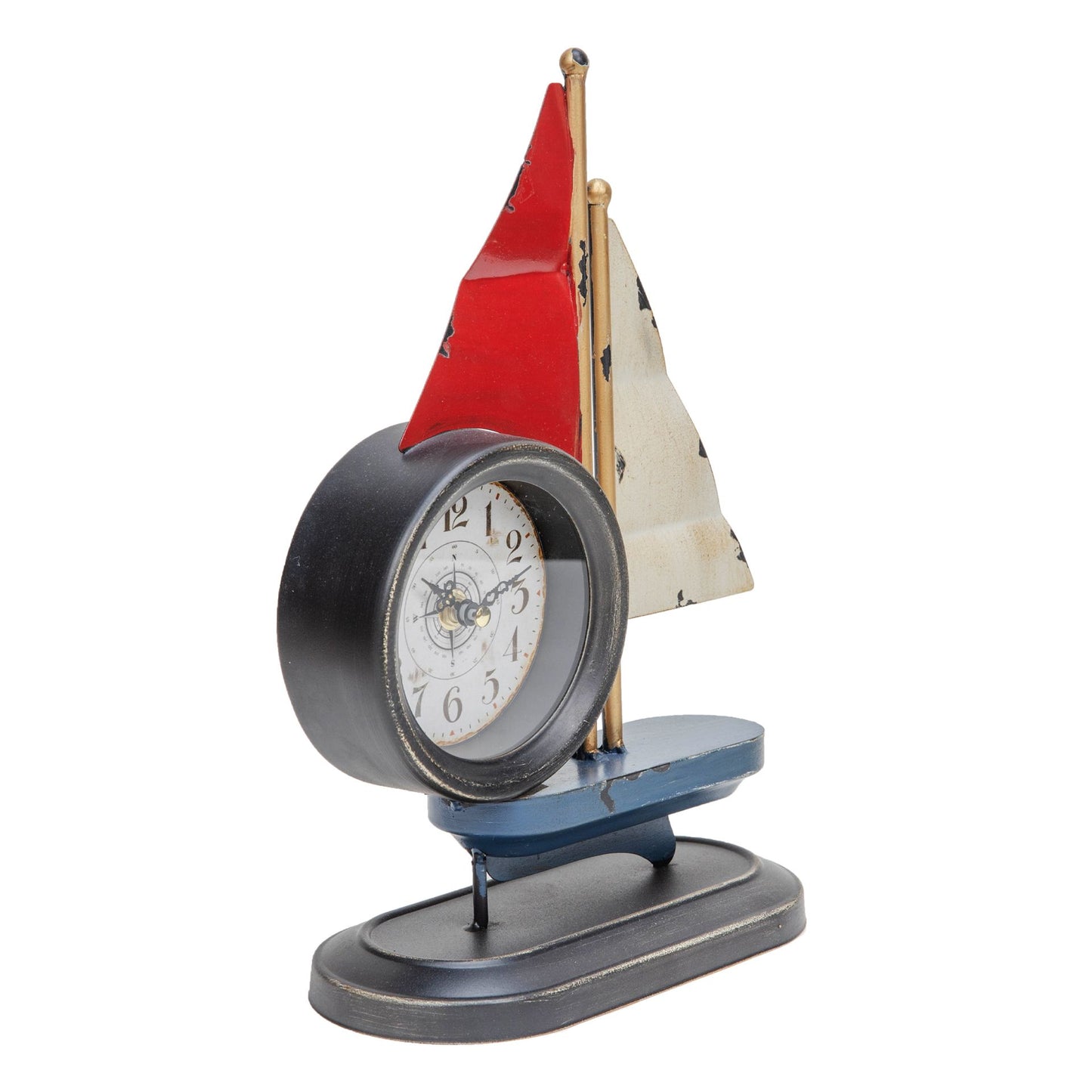 Hometime Metal Mantel Clock - Sailing Boat