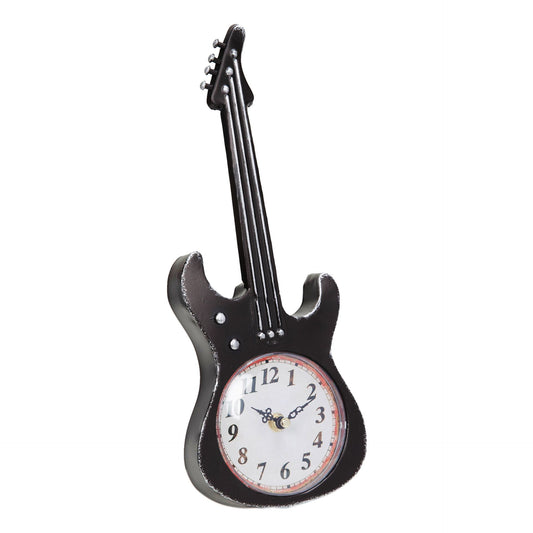 Hometime Metal Mantel Clock - Guitar