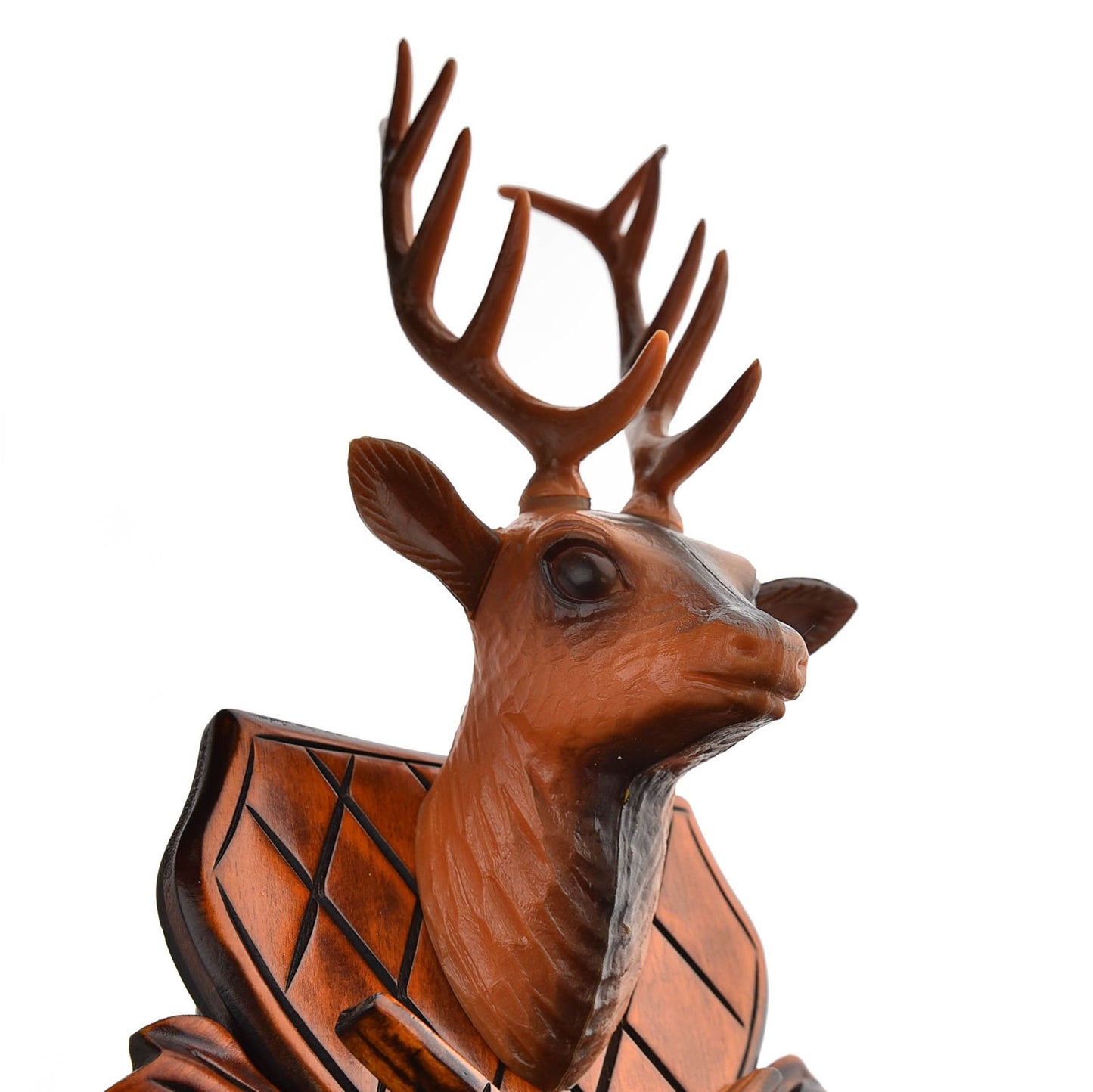 Wooden Cuckoo Clock – Roundabout with Stags head - Quartz