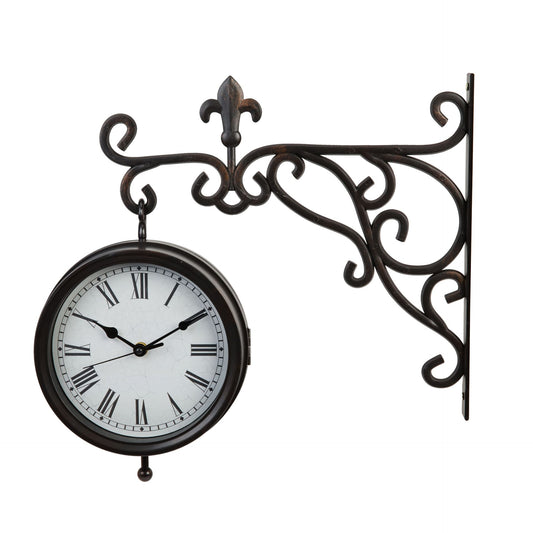 Hometime Wall Bracket Hanging Traditional Double Sided Clock