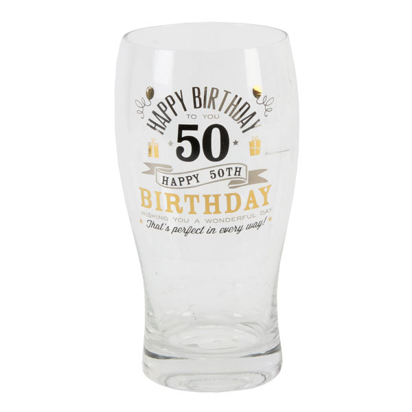Signography 50th Birthday Pint Glass Tankard