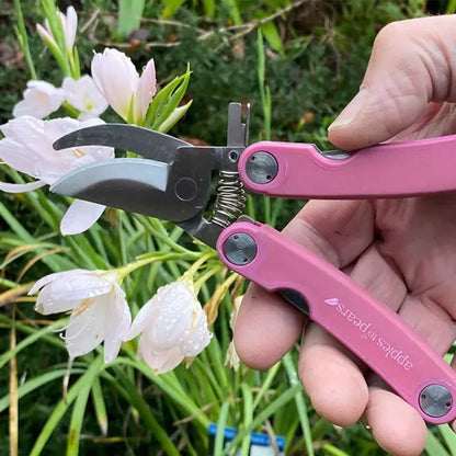Apples to Pears Folding Garden Secateurs - Fushia Pink