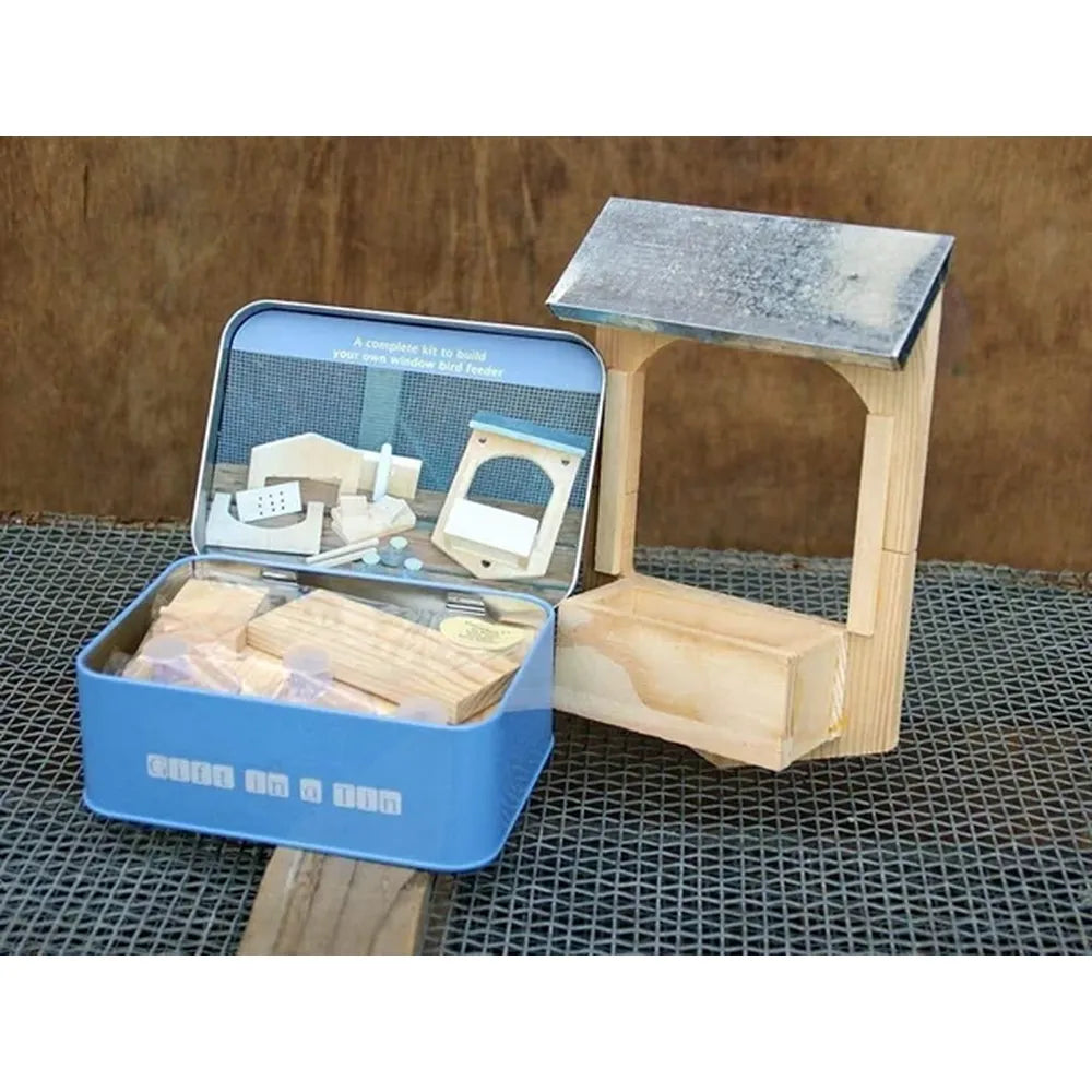 APPLES TO PEARS® Bird Feeder Gift in a Tin – Wooden Build Your Own Garden Bird Feeder Kit