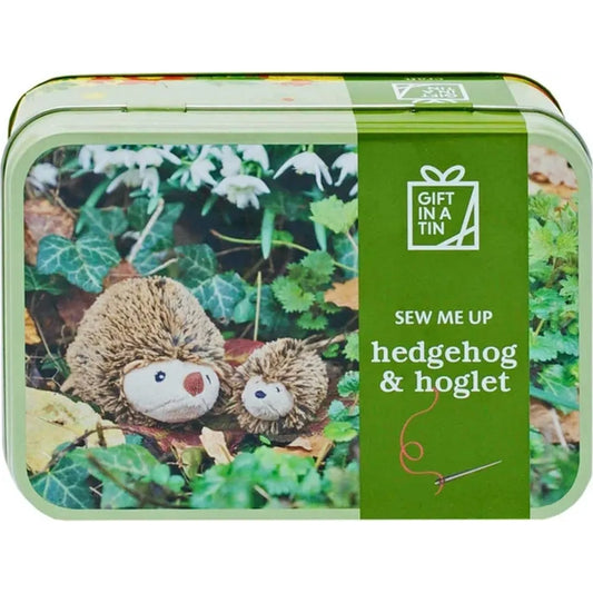 APPLES TO PEARS® Hedgehog & Hoglet Gift in a Tin – Make Your Own Sewing Craft Kit for Kids