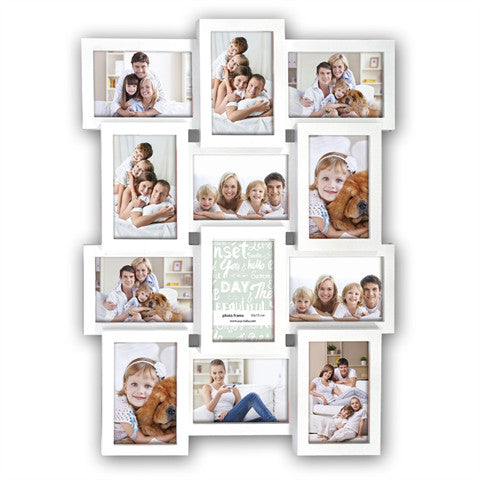 Extra Large Multi Aperture White Photo Frame for 12 6x4 Photos