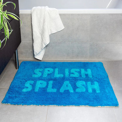 Rex London Splish Splash Bath Mat - Tufted Cotton - Blue