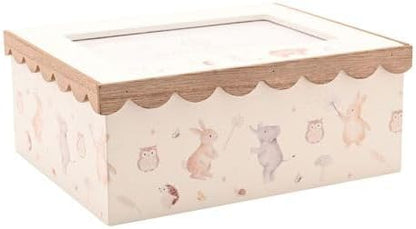 Little Roglets Photo Keepsake Box 4" x 6" front of box with woodland animals