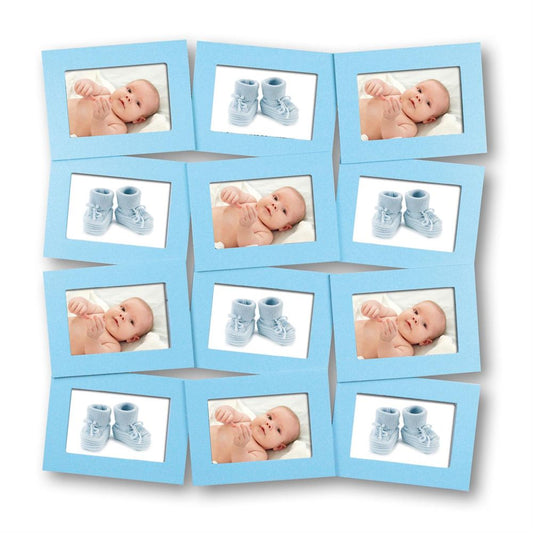 Trento Baby Multi Aperture Photo Frame for 12 6x4 Inch Photos - Blue