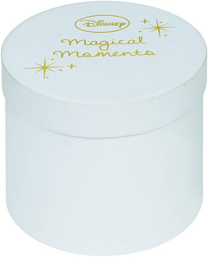 Round container with 'Disney Magical Moments' text on a light blue background