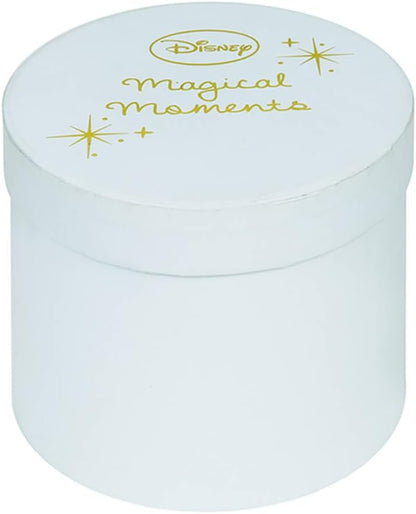 Round container with 'Disney Magical Moments' text on a light blue background