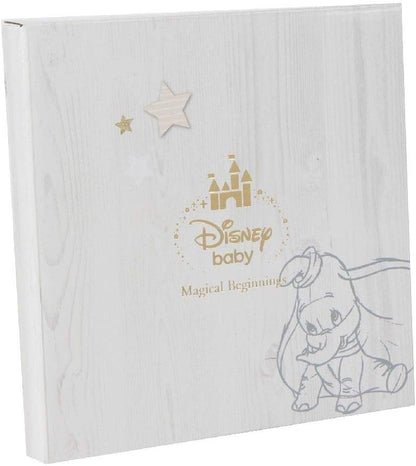 Disney baby box with Dumbo illustration and castle logo on a white background
