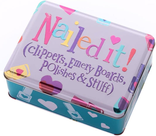 Nailed It! Nail Stuff Tin – Colourful Nail Polish & Accessories Storage Tin