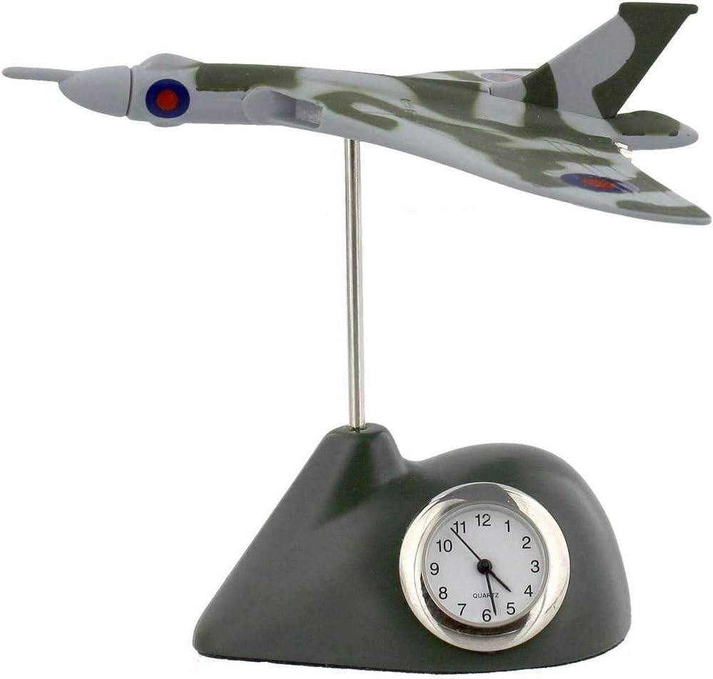 Model airplane-shaped clock on a white background