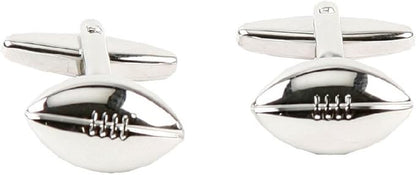 Rugby Ball Cufflinks - silver