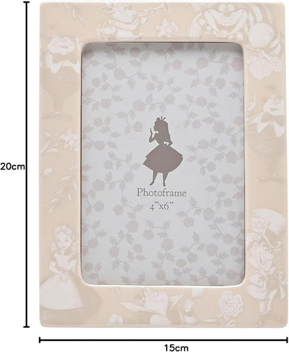 Floral photo frame with a decorative design, dimensions indicated.
