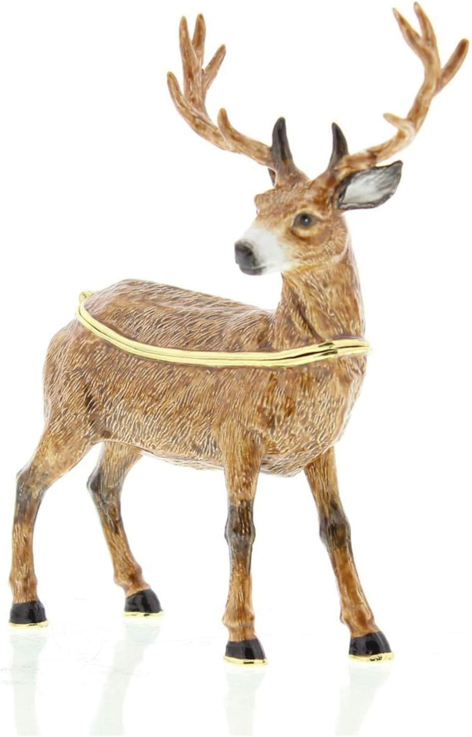 Deer figurine with gold band on a white background
