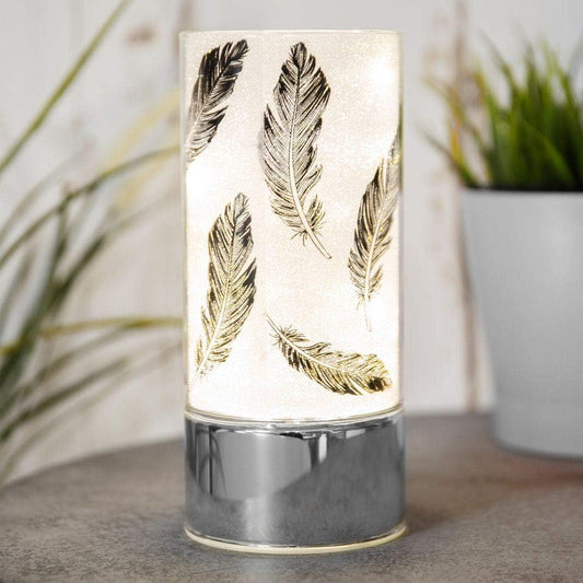 LED Glass Tube Light with Black Feather Design