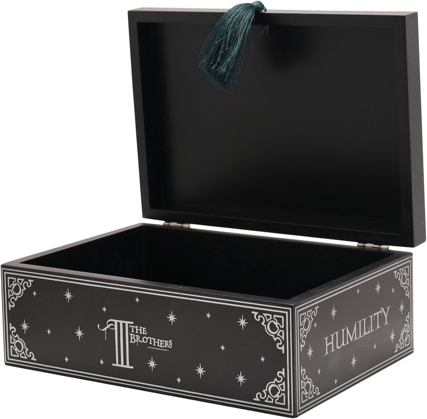 Black decorative box with 'The Brothers' and 'Humility' text on a white background