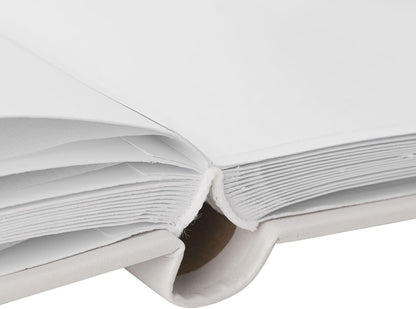 Close-up of a white book with a white background