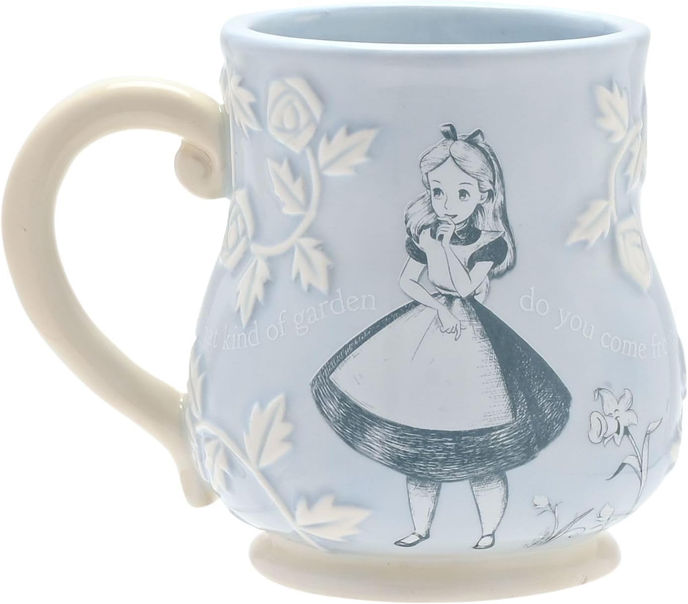 Mug with Alice in Wonderland design featuring a character
