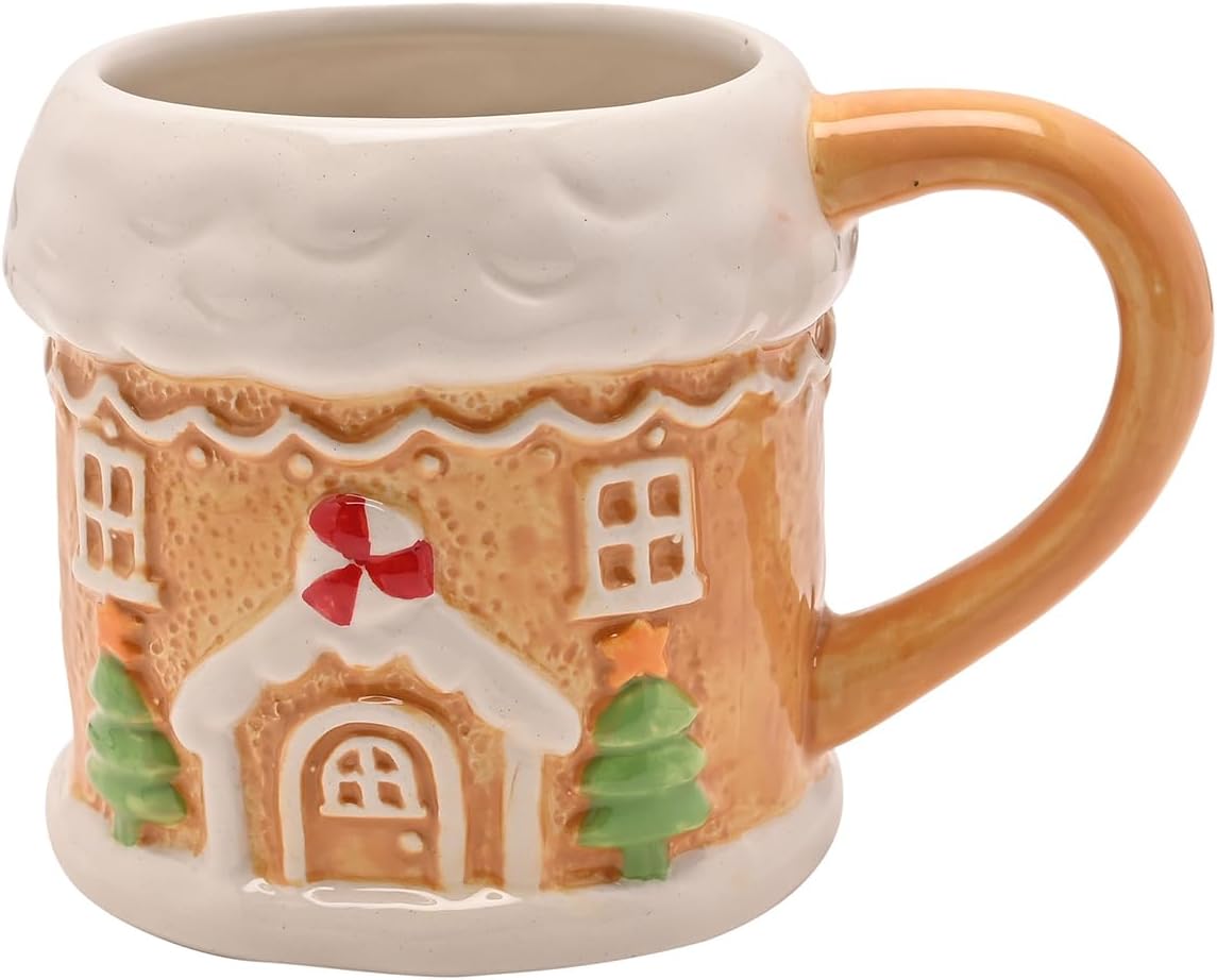 Santa & Friends Ceramic Mug - Gingerbread House