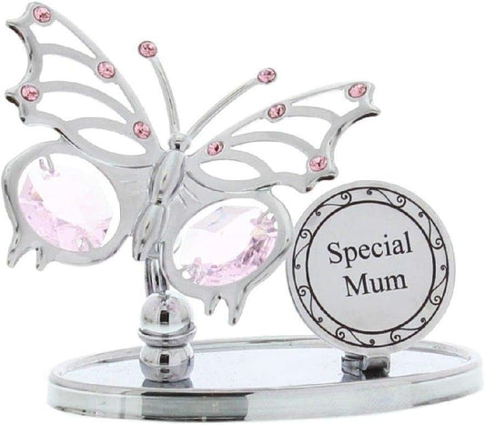 Crystocraft Chrome Plated Butterfly Plaque -Special Mum
