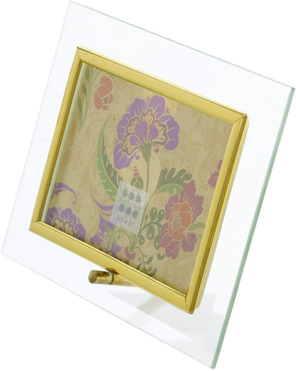 Sixtrees Flat Bevelled Landscape Glass Gold Photo Frame - 5x3.5 inch