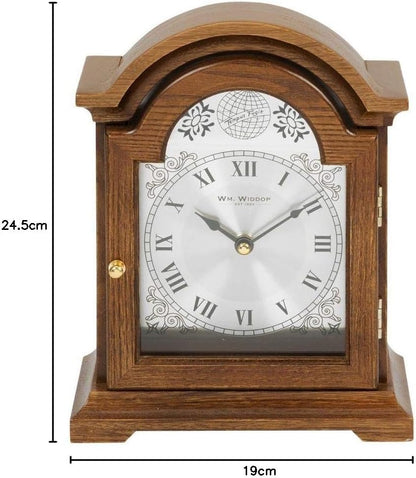 Wm.Widdop Broken Arch Wooden Mantel Clock 24cm