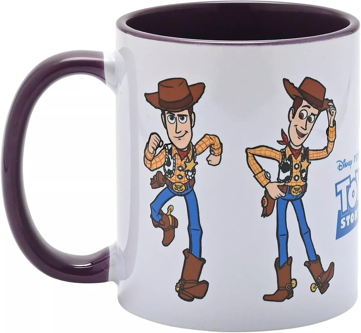 Mug with cartoon character design on a white background