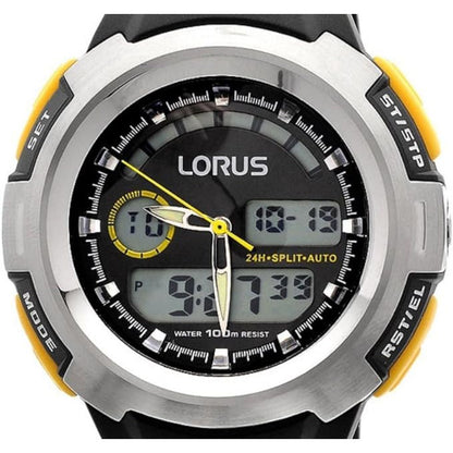 Lorus R2323DX9 - Mens Chronograph Duo Display Watch - Black Resin Strap