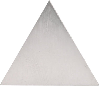 Triangular white tile with a textured surface on a white background