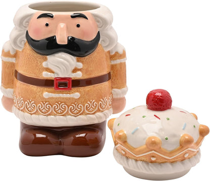 A ceramic Santa Claus mug with a removable cupcake-shaped lid, shown on a plain white background.