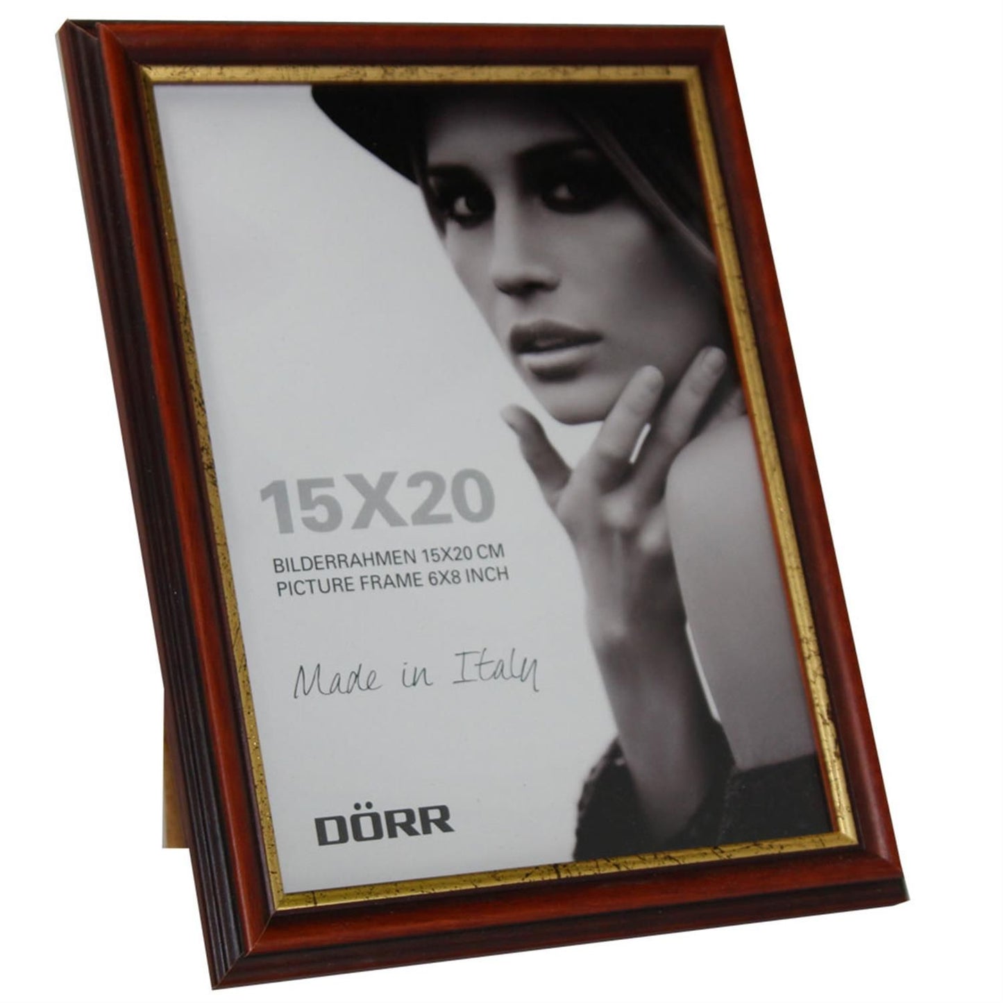 Dorr Tessin Mahogany and Gold Wood 8x6 Photo Frame