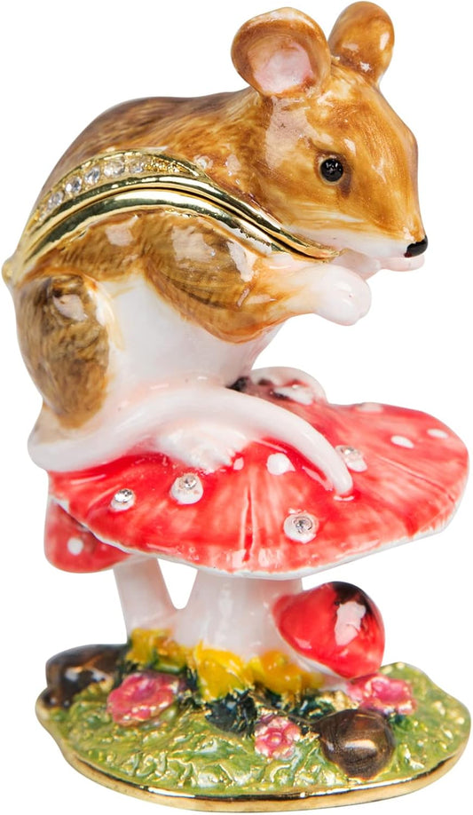 Mouse on Toadstool Trinket Box
