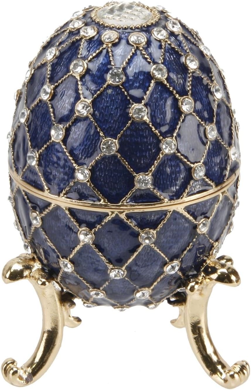 Large Blue Egg Trinket Box